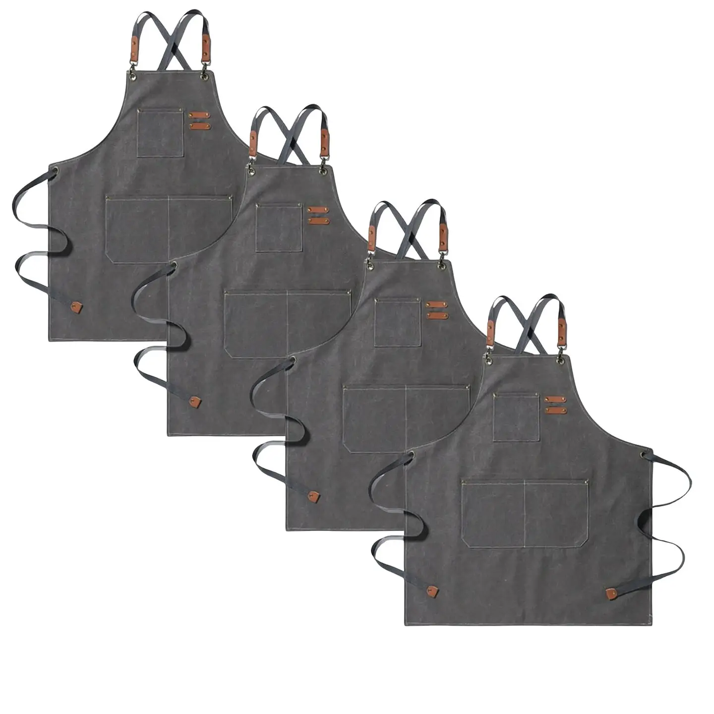 Pack 4 Delantales Pechera Unisex Multiuso Hogar Trabajo Parrilla 5