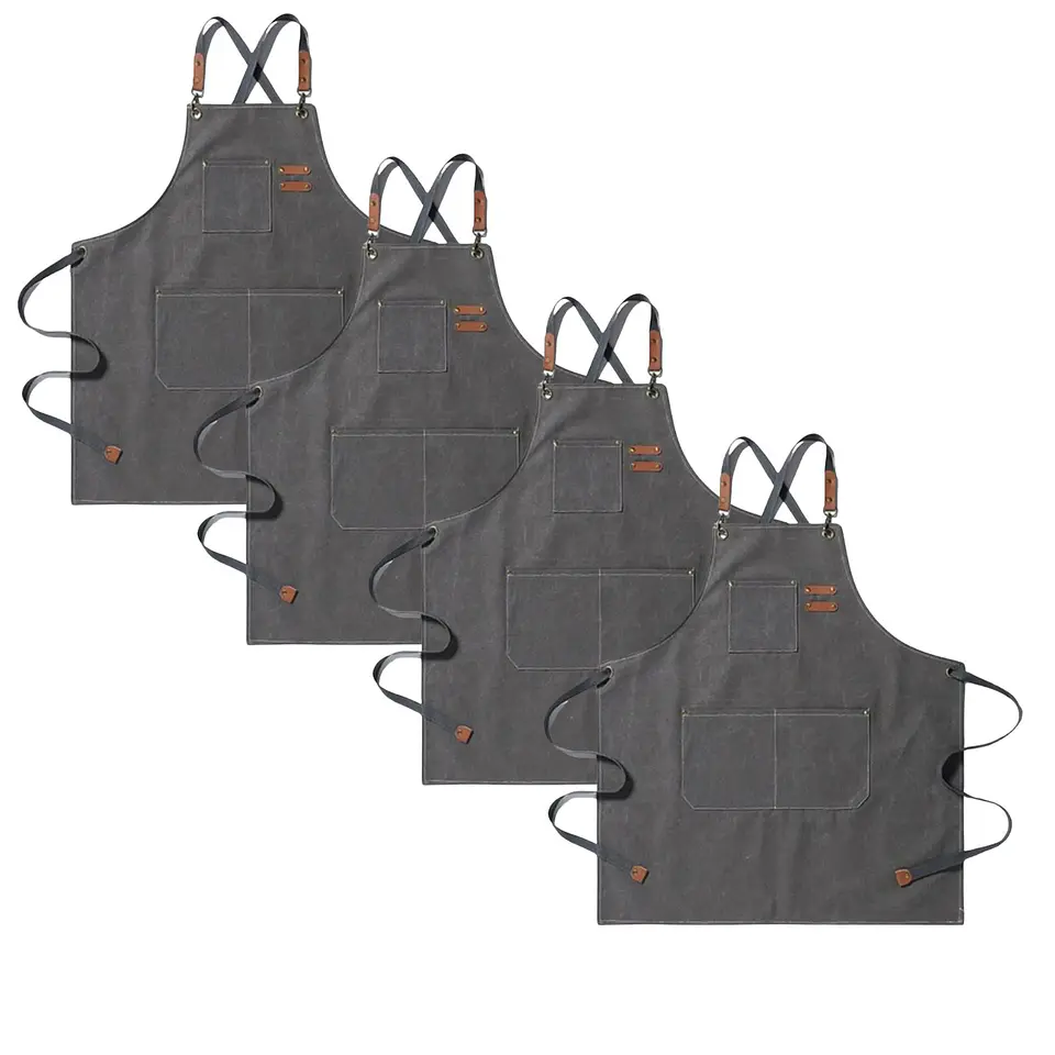 Pack 4 Delantales Pechera Unisex Multiuso Hogar Trabajo Parrilla 5