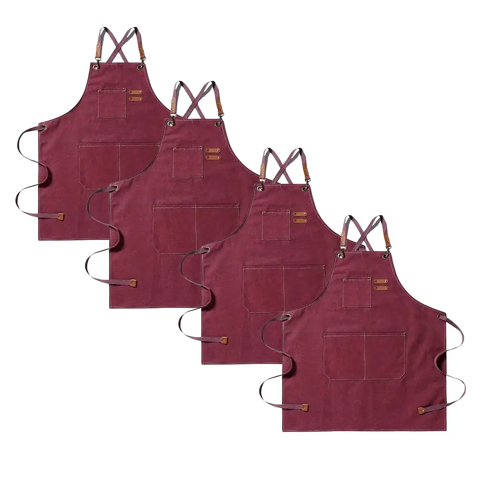 Pack 4 Delantales Pechera Unisex Multiuso Hogar Trabajo Parrilla 8