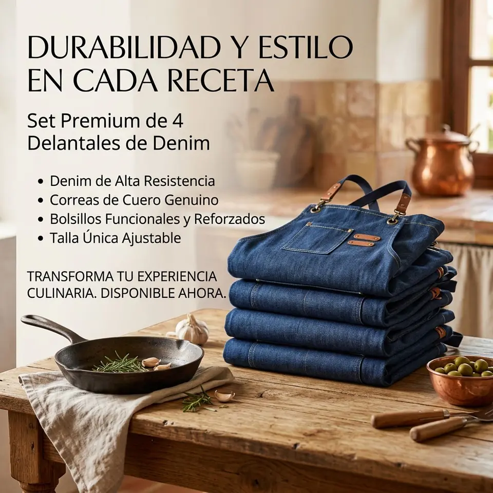 Pack 4 Delantales Pechera Unisex Multiuso Hogar Trabajo Parrilla 14