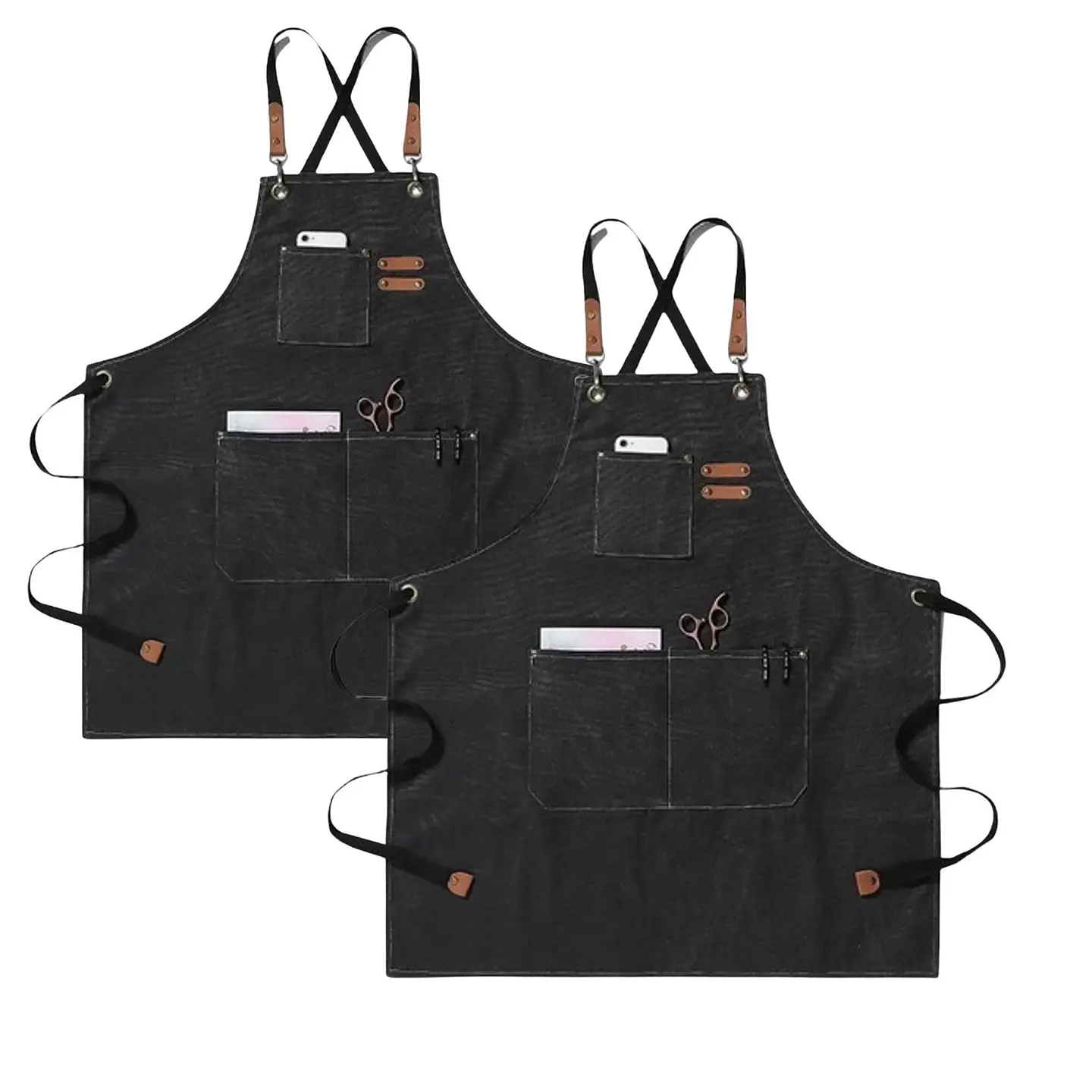 Pack 2 Delantales Pechera Unisex Multiuso Hogar Trabajo Parrilla 1