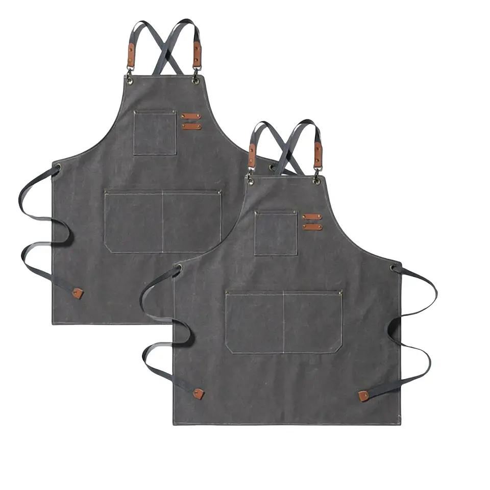 Pack 2 Delantales Pechera Unisex Multiuso Hogar Trabajo Parrilla 4
