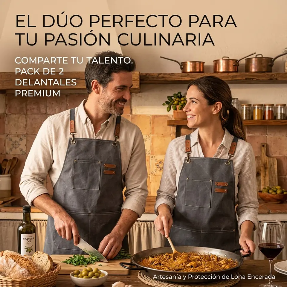 Pack 2 Delantales Pechera Unisex Multiuso Hogar Trabajo Parrilla 6
