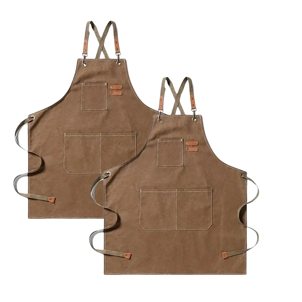 Pack 2 Delantales Pechera Unisex Multiuso Hogar Trabajo Parrilla 8