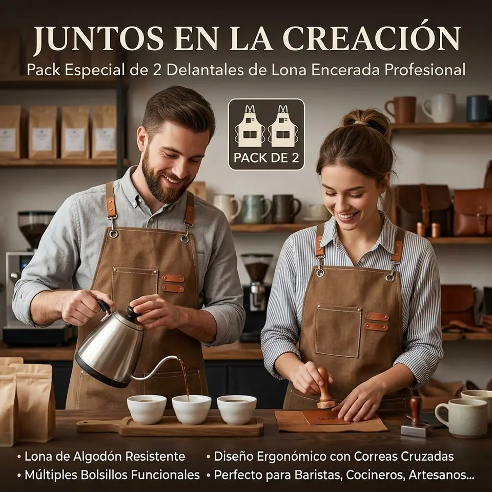 Pack 2 Delantales Pechera Unisex Multiuso Hogar Trabajo Parrilla 10