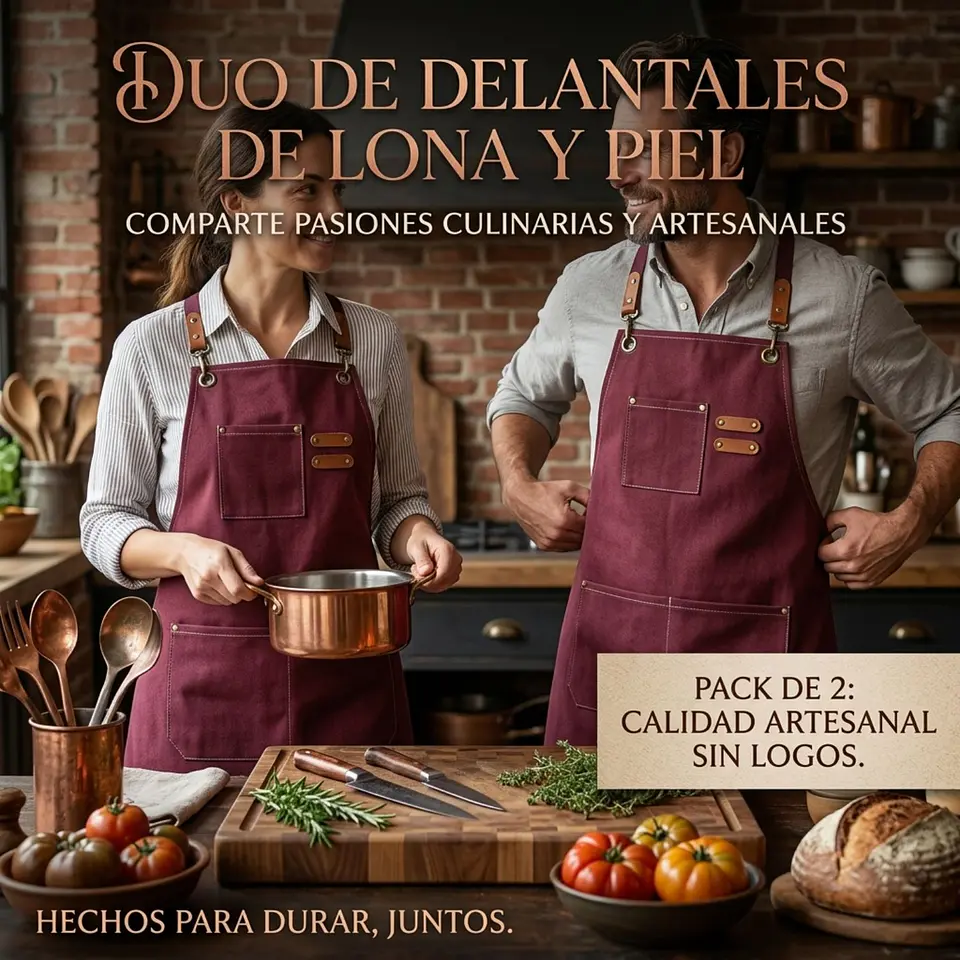 Pack 2 Delantales Pechera Unisex Multiuso Hogar Trabajo Parrilla 18