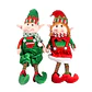 Set 2 Duendes Navideños De Peluche 48cm Pareja Niño Y Niña - Miniatura 1