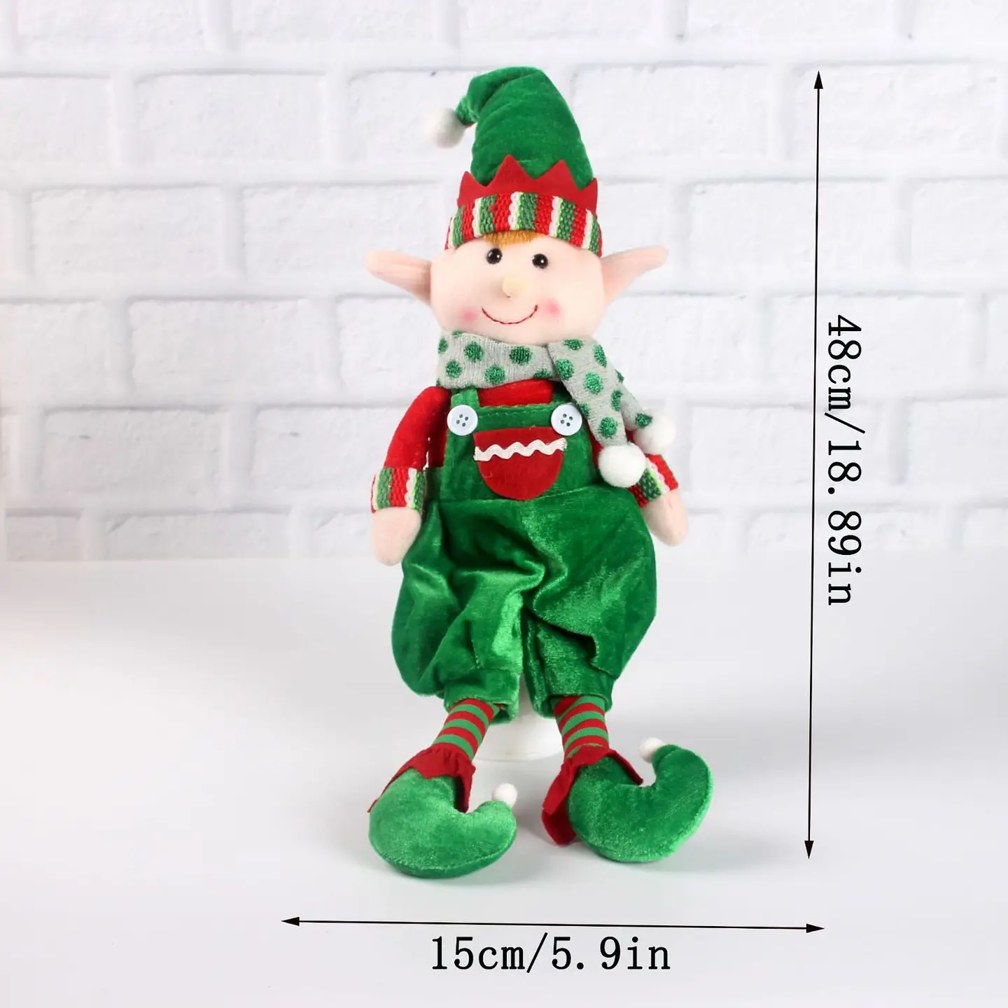 Set 2 Duendes Navideños De Peluche 48cm Pareja Niño Y Niña 5