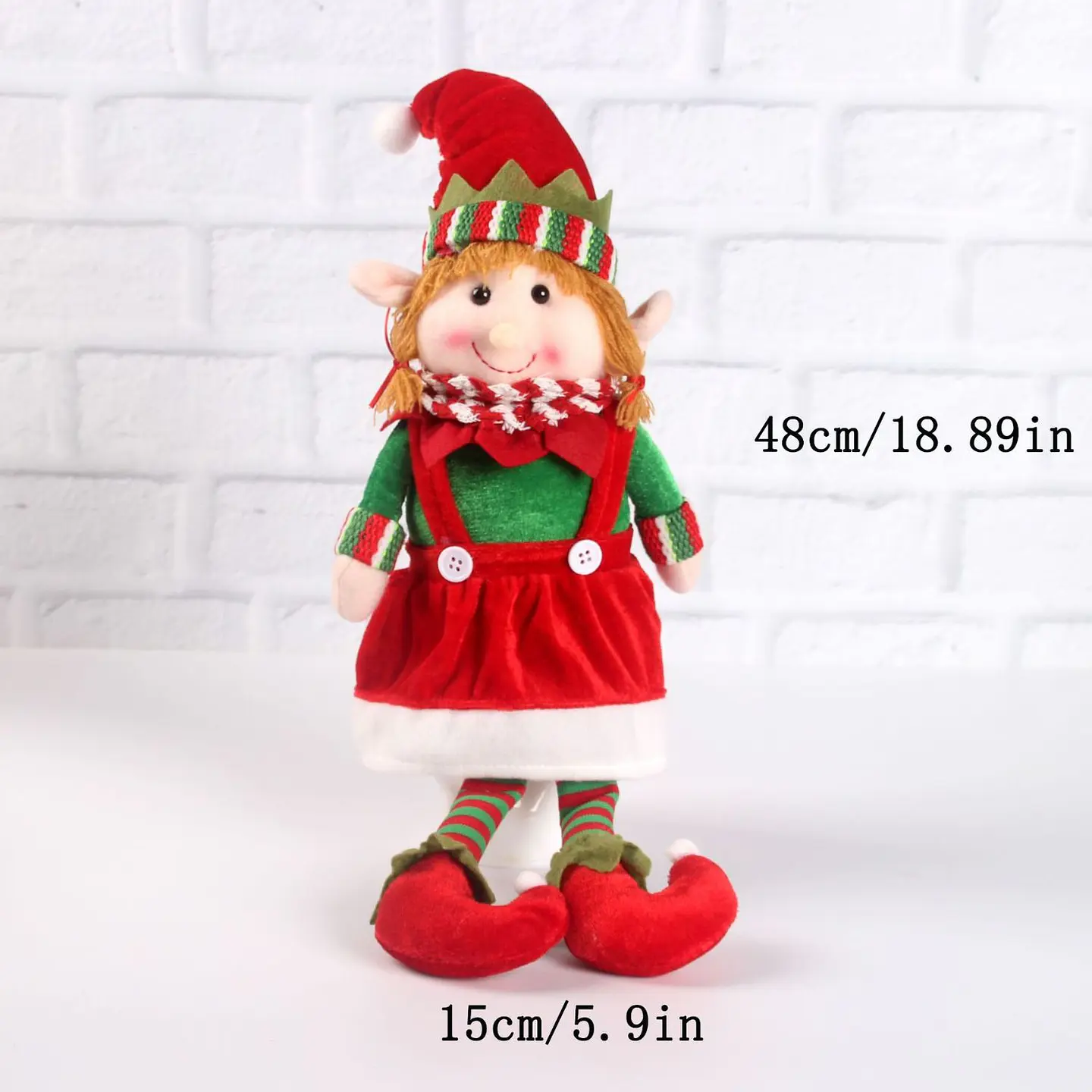 Set 2 Duendes Navideños De Peluche 48cm Pareja Niño Y Niña 6