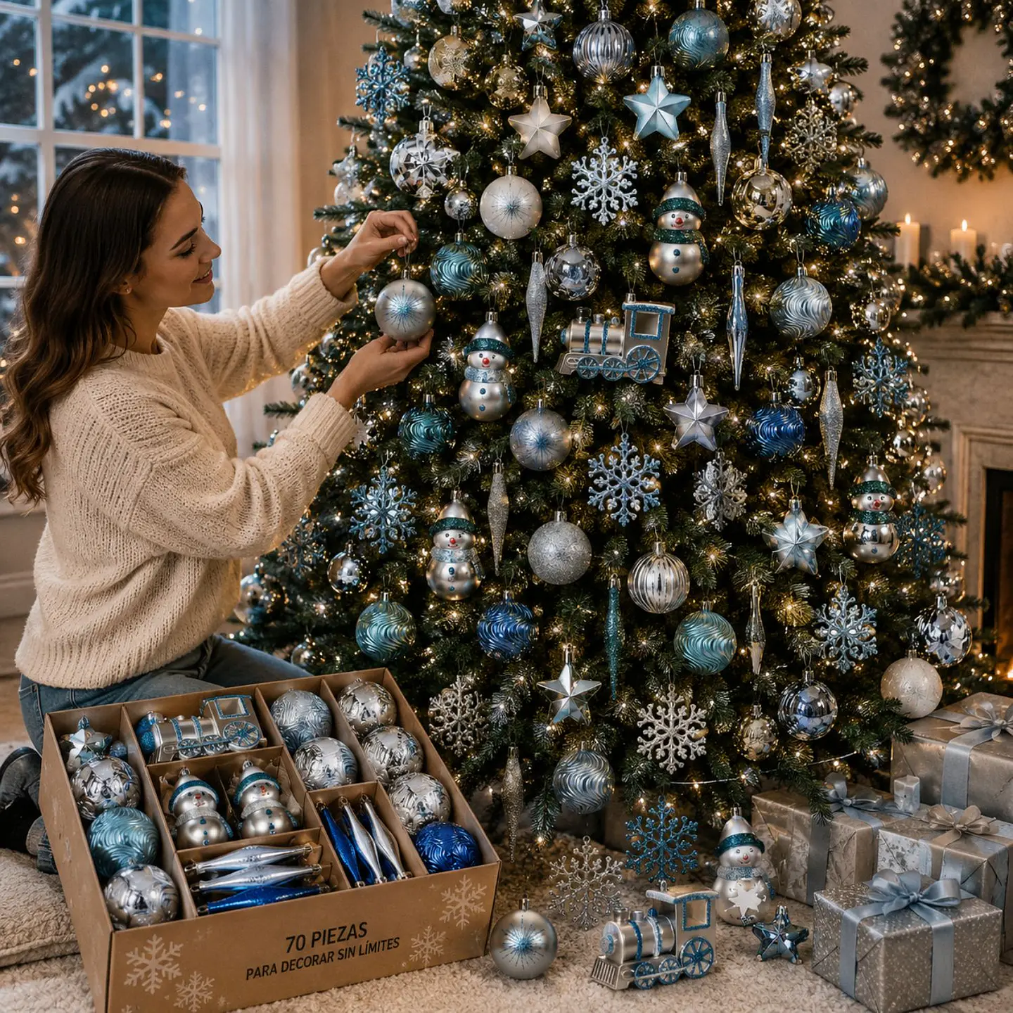 Set Adornos De Navidad 70 Piezas Esferas Árbol Navideño 8
