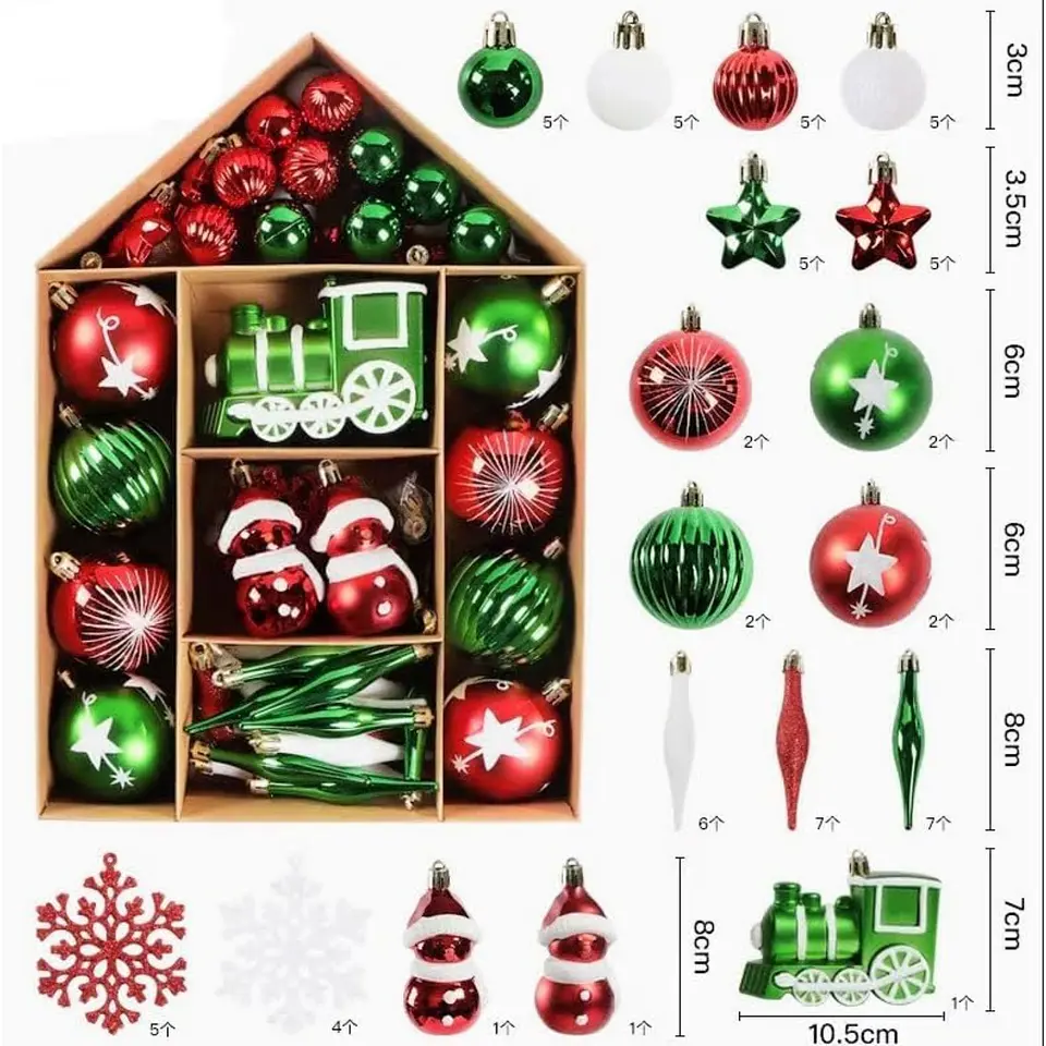 Set Adornos De Navidad 70 Piezas Esferas Árbol Navideño 2