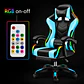 Silla Gamer Con Luz Rgb Reposapiés Y Masajeador Reclinable - Miniatura 32