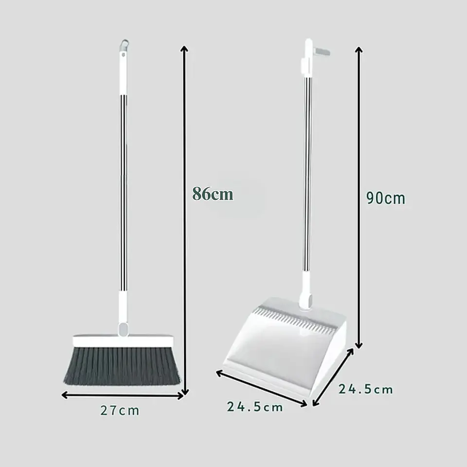 Set Escoba y Pala Con Dientes Plegable Gira 180 Grados 7