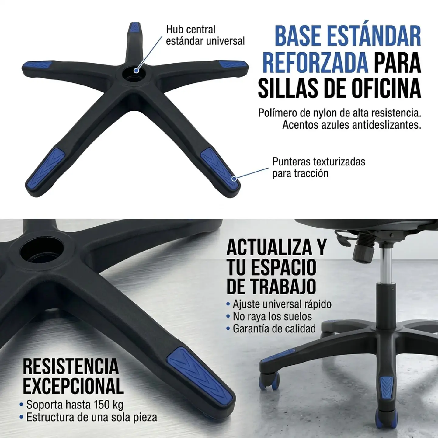 Base De Silla 5 Patas Repuesto Giratoria Ergonomica 5