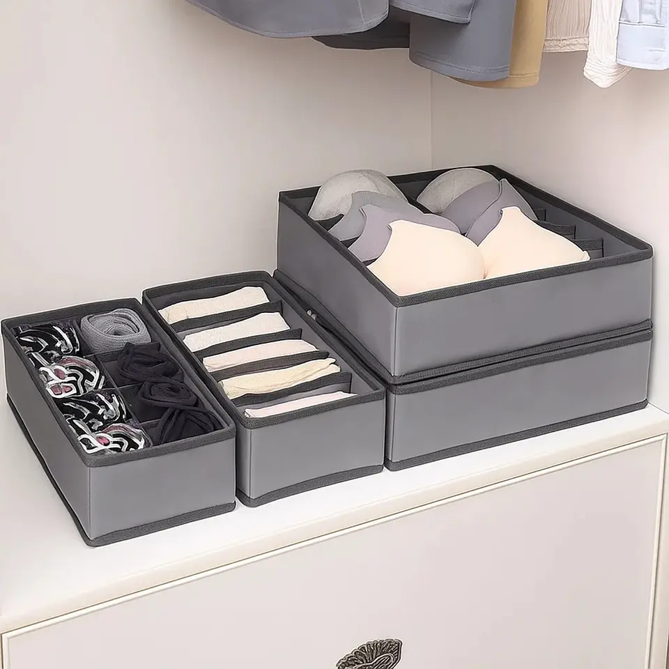 Set 4 Organizadores De Ropa Interior Plegable Armario 7