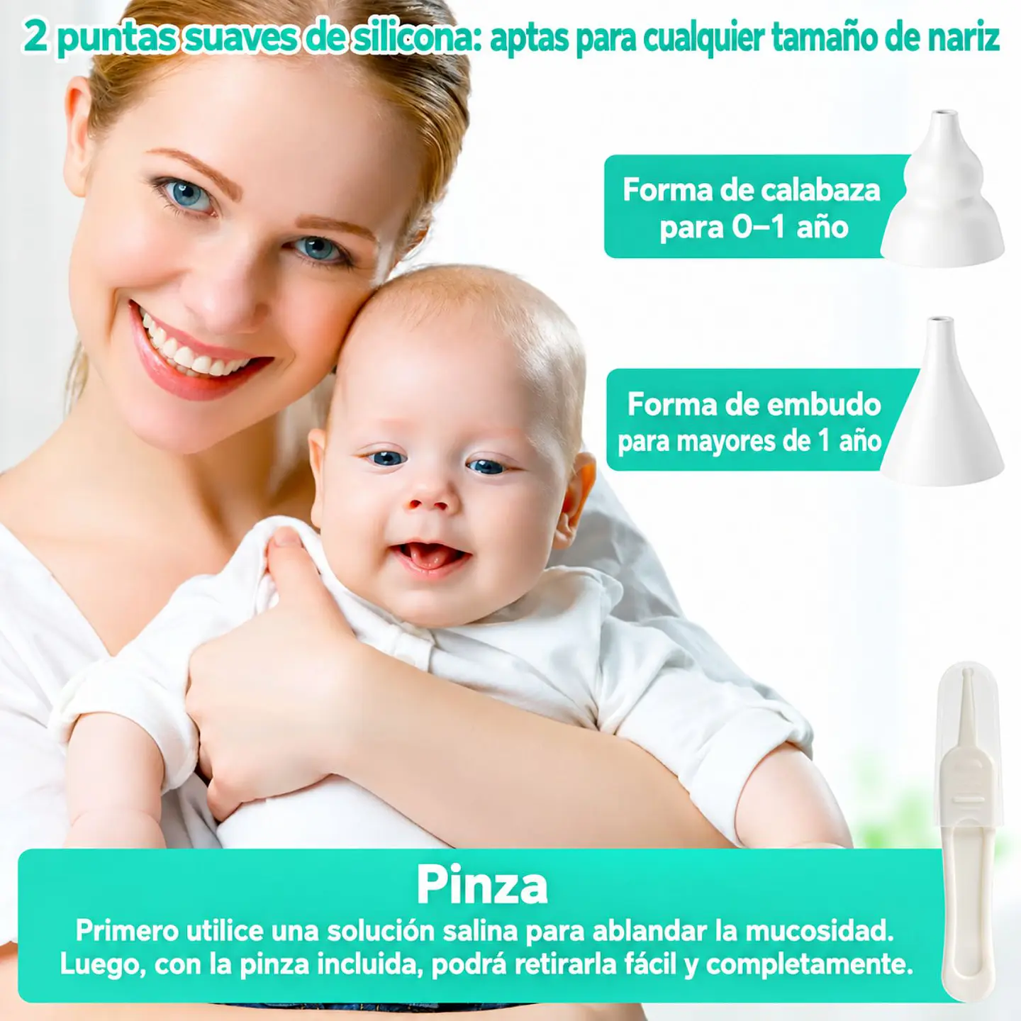 Aspirador Nasal Eléctrico Para Bebé 6 Niveles Recargable 3