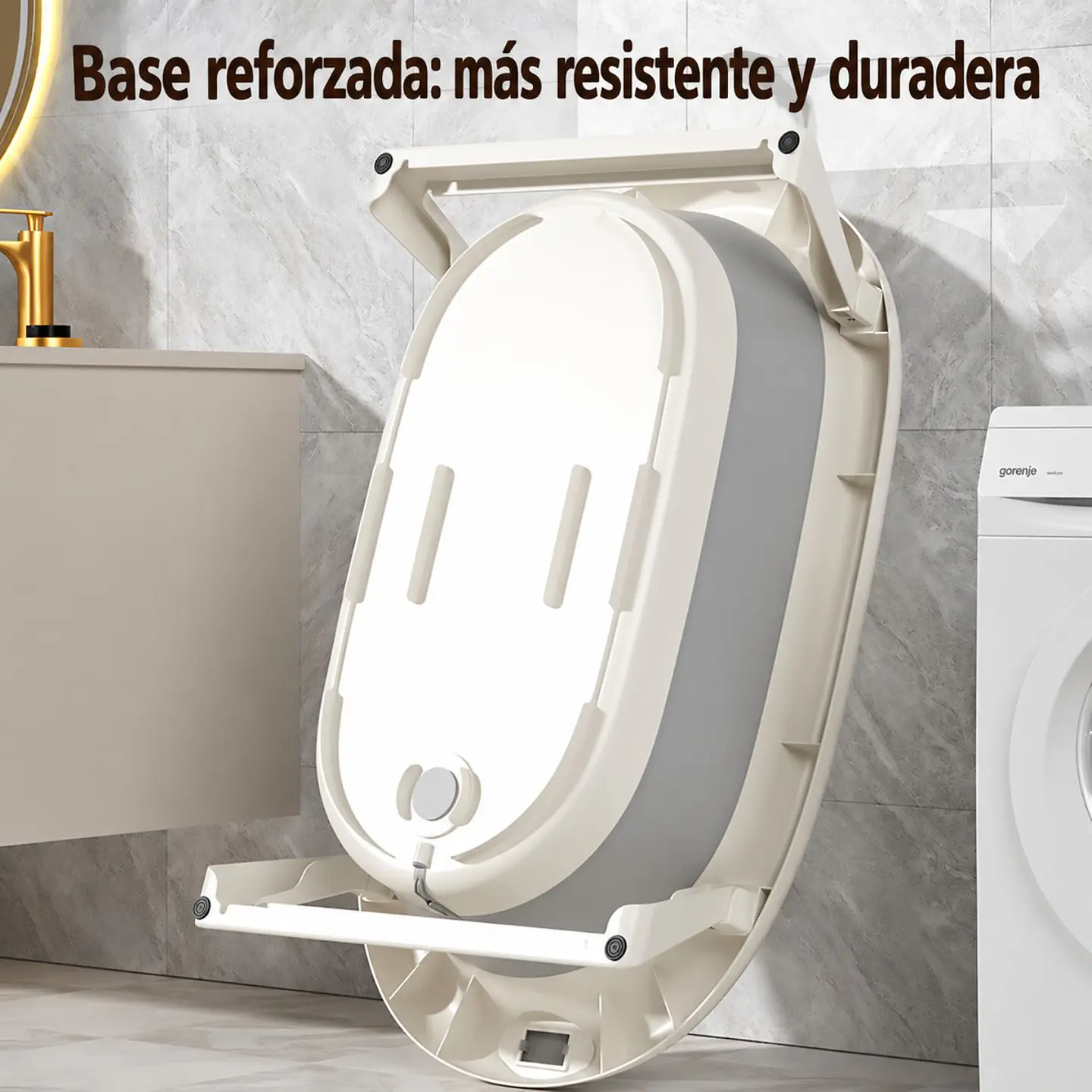 Bañera Plegable Bebé 4 en 1 Con Termómetro Y Cojín 7