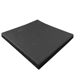 Pastelón De Caucho Palmeta 50x50cm, 20mm Espesor Color Negro