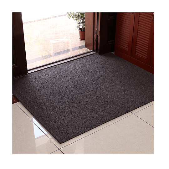 Limpiapie Alfombra PVC Rizado Pequeño 60x90 cm 12 mm Café/Con terminación