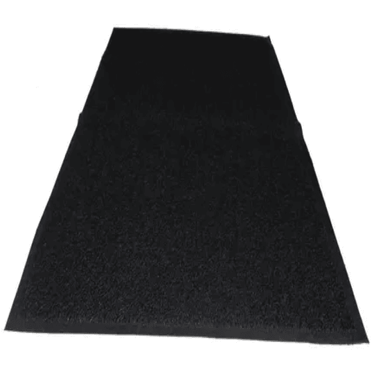 Limpiapie Alfombra PVC Rizado Grande 80x120 cm 12 mm Negro/Con terminación