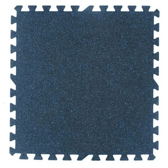 Piso Gimnasio Caucho Epdm Azul/Negro Puzzle 1 m ancho  x 1 m largo x 6 mm espesor.