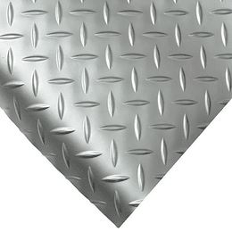 Piso PVC Diamantado Plata 1,2 mmx2m. Rollo 10 m.