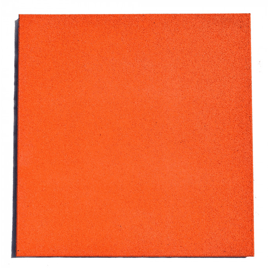 Pastelón De Caucho Palmeta 50x50cm EPDM, 25mm Espesor Color Naranja