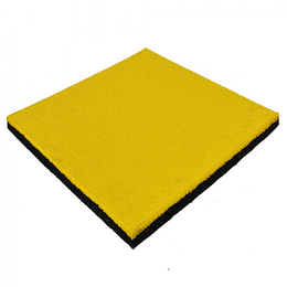 Pastelón De Caucho Palmeta 50x50cm EPDM, 25mm Espesor Color Amarillo 