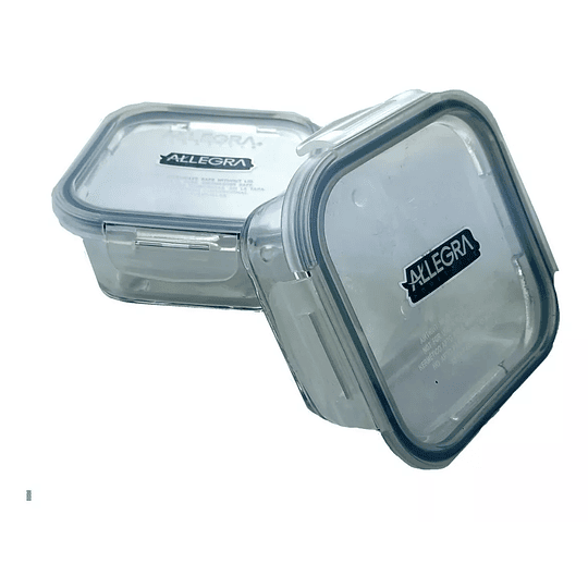 Contenedor Vidrio Hermético Cuadrado 380 ml – Allegra