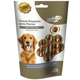 Snack perro giros triple sabor 100 gr KIBOO