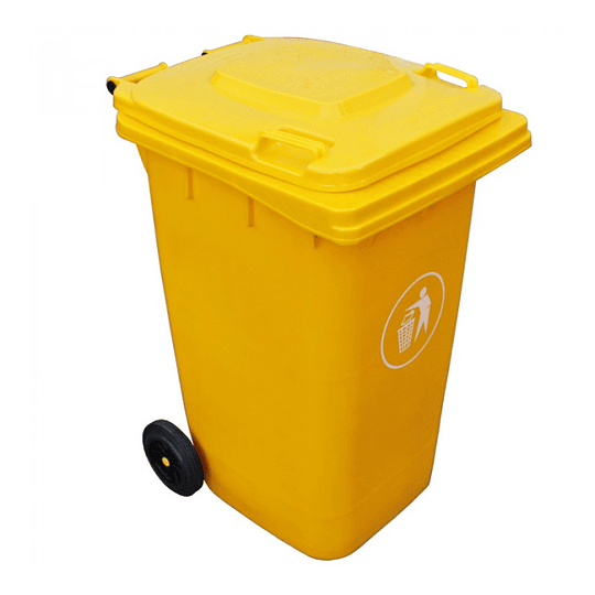 CONT BASURA 240LT AMARILLO C/TAPA Y RUEDAS 56X70X101CM 