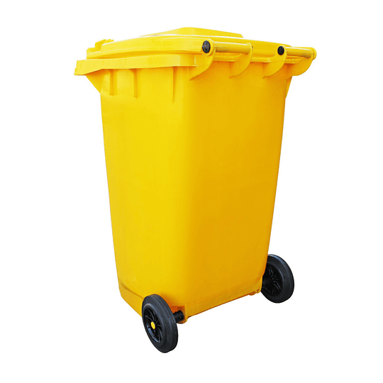 CONT BASURA 120LT AMARILLO C/TAPA Y RUEDAS 46X55X96CM