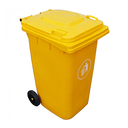 CONT BASURA 360LT AMARILLO C/TAPA Y RUEDAS 85X71X111CM