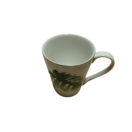 TAZA PORCELANA HOJA