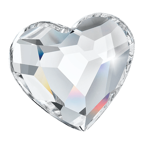 HEART FLAT BACK - PRECIOSA - CRYSTAL 001 - 6 mm