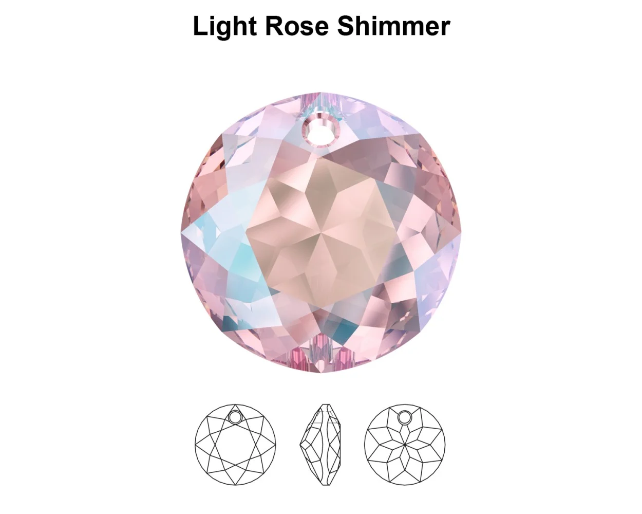 Shimer Rosa Classic Cut Pendant Light Rose Shimmer 14 mm