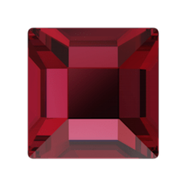 2400 Square Flat Back Scarlet 6 mm