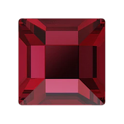 2400 Square Flat Back Scarlet 6 mm