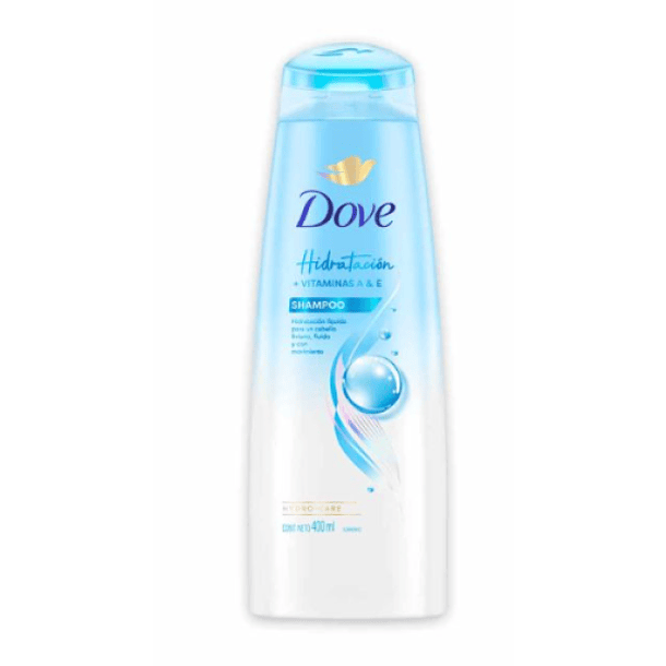 Dove Shampoo Hidratación + vitaminas A & E 400 Ml 1