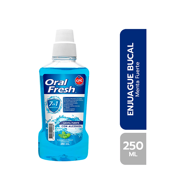 Oral Fresh Enjuague Bucal Fresh Action Menta Fuerte 250 ml