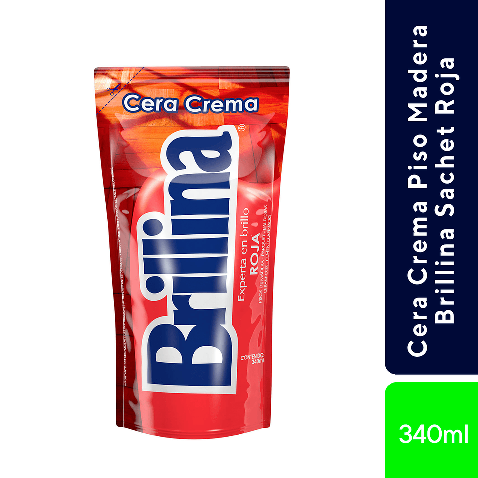 Cera Crema Piso Madera Brillina Sachet Roja 340cc 1