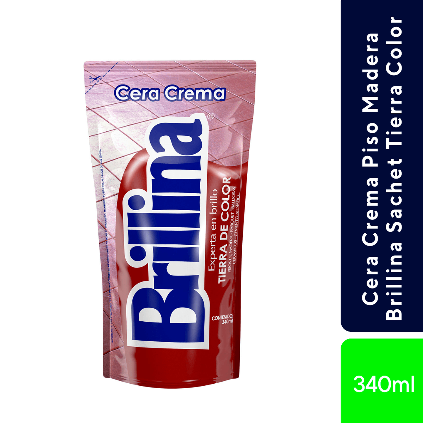Cera Crema Piso Madera Brillina Sachet Tierra Color 340cc 1