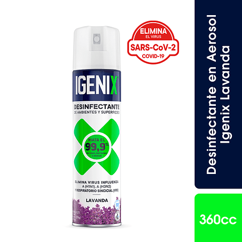 Desinfectante en Aerosol Igenix Lavanda 360 cc