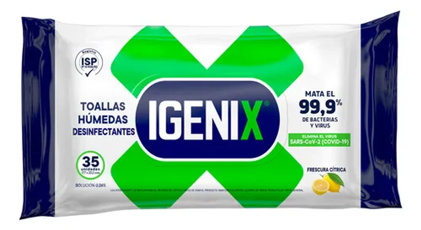 Toallas Húmedas Desinfectantes Igenix Bolsa 35u 1