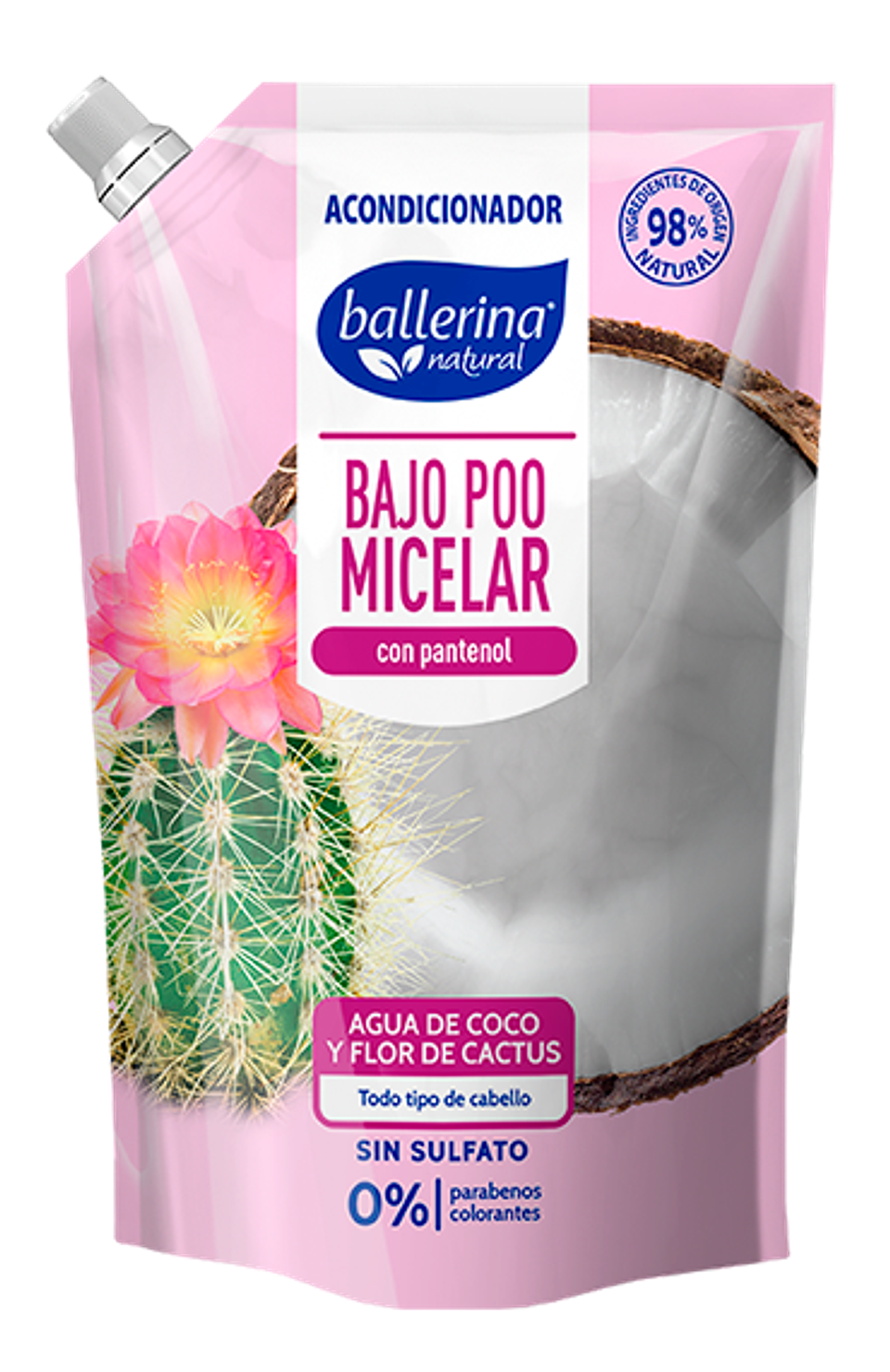 Acondicionador Ballerina Bajo Poo Micelar C/Patenol750 ML 1