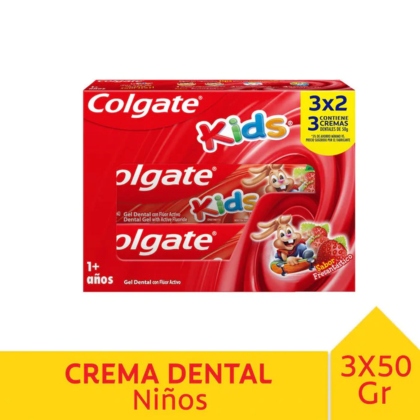 Pasta dental Colgate Kid 3×2 Fresa 50 grs. 1