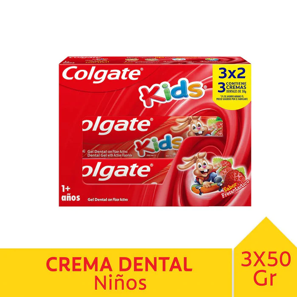 Pasta dental Colgate Kid 3×2 Fresa 50 grs. 1