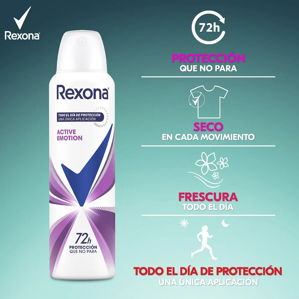 Desodorante Rexona Mujer Spray Active Emotion 150 ml 3