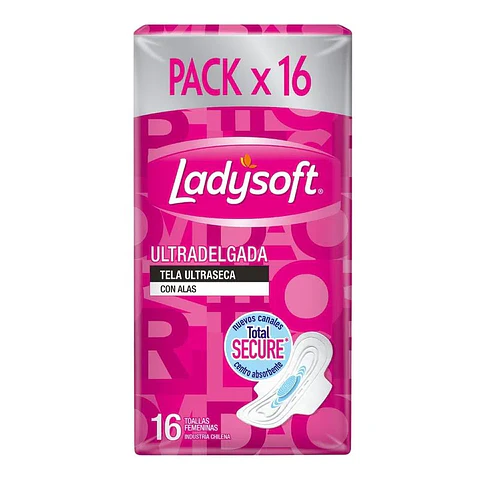 Toalla Femenina Ladysoft Ultradelgada Tela Ultraseca 16 un