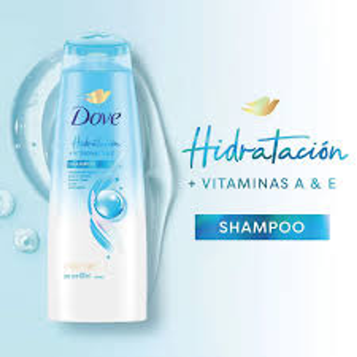 Dove Shampoo Hidratación + vitaminas A & E 400 Ml 2